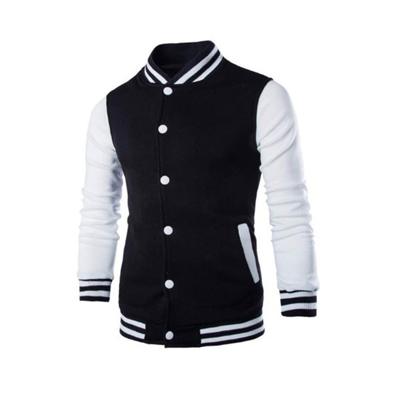 Herren nan klassische Collegejacke im Baseballstil mit kontrastärmeln und Rippbündchen Drune