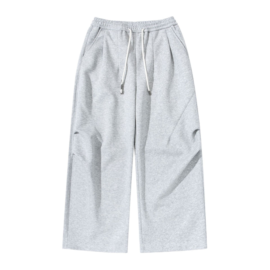 Damen Weite Cropped-Jogginghose aus French-Terry mit hohem Elastikbund, Kordelzug und Eingrifftaschen Drune