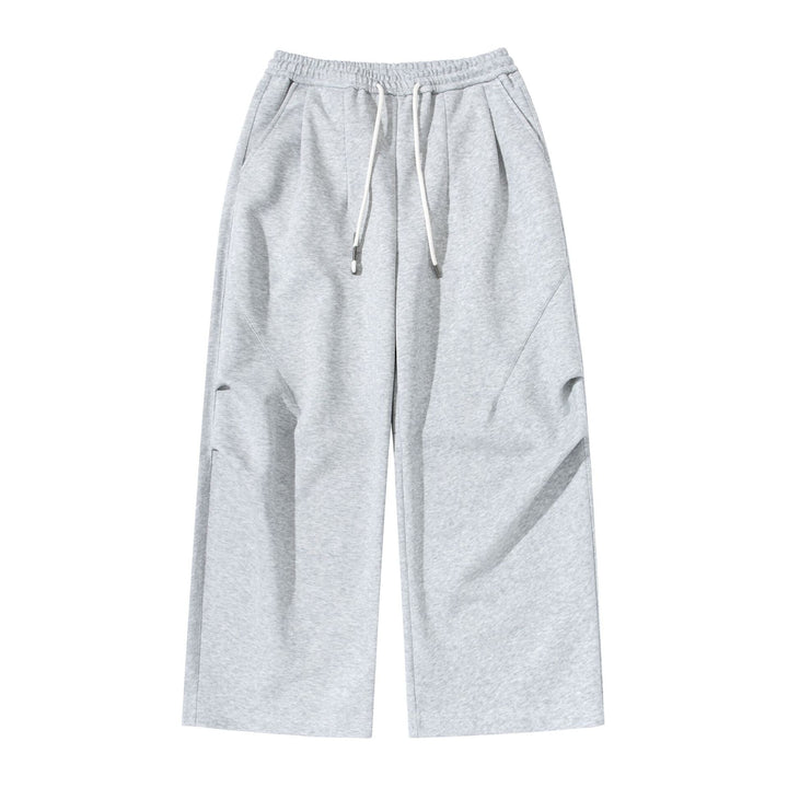 Damen Weite Cropped-Jogginghose aus French-Terry mit hohem Elastikbund, Kordelzug und Eingrifftaschen Drune
