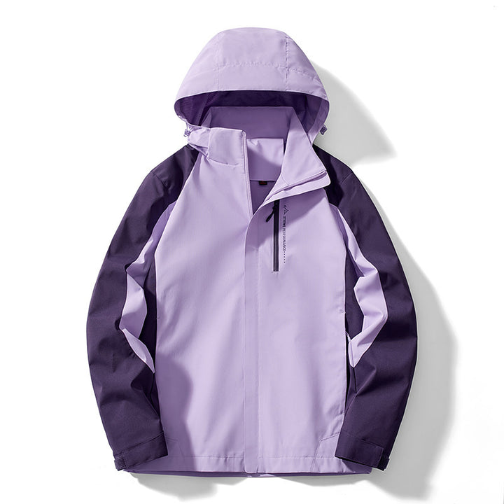 Damen Leichte zweifarbige Softshelljacke mit Kapuze, atmungsaktivem Meshfutter und Brustreißverschluss Drune