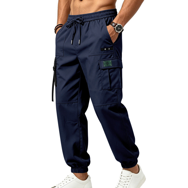 Herren Cargo-Jogginghose mit Kordelzug elastischen Bündchen und Multifach-Taschen Drune