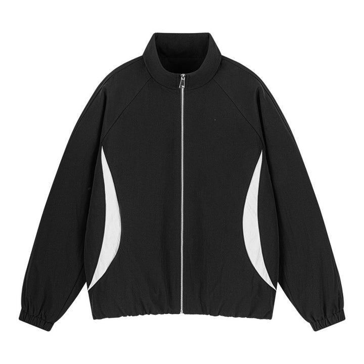 Herren Leichte Oversize Freizeitjacke mit Stehkragen, elastischem Saum und kontrastseiteneinsätzen Drune