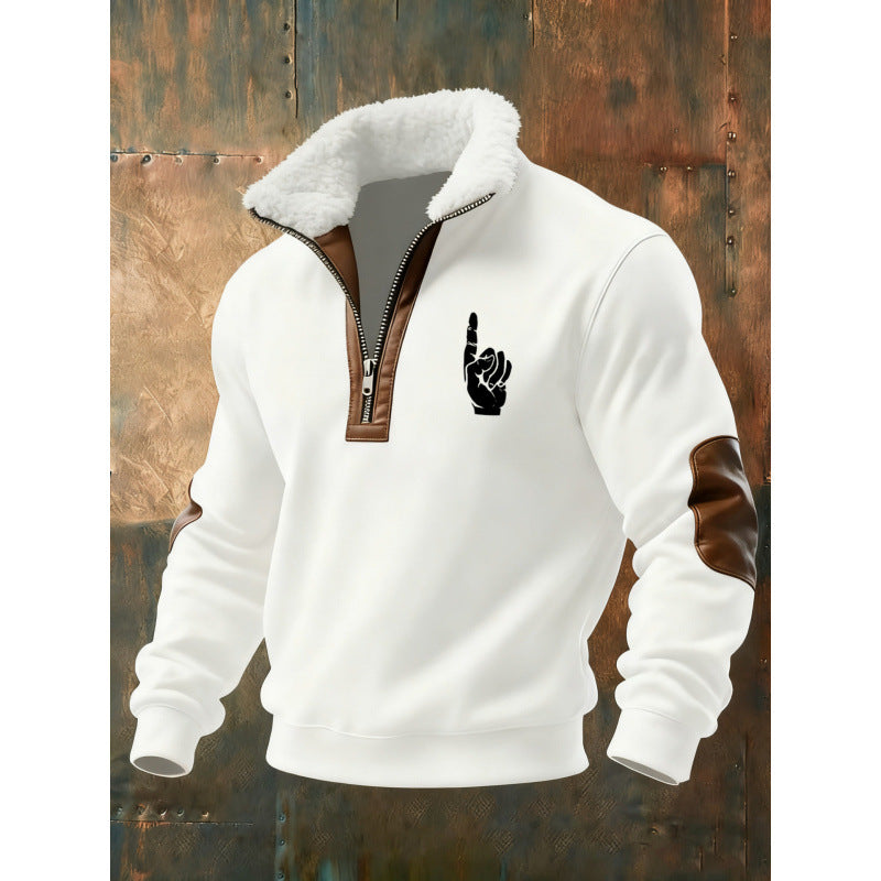 Herren Klassischer Kapuzenpullover mit Fleece-Detail Drune