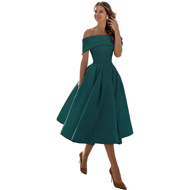 Drune | Vielseitiges Trägerloses Satin-Kleid Für Partys
