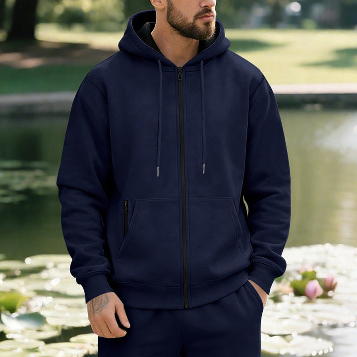 Kapuzenjacke Herren sportlich mit Reißverschluss und Taschen