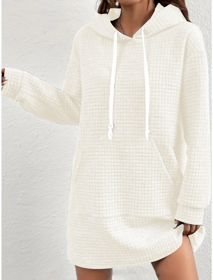 Damen Hoodie-Kleid mit praktischem Kängurutasche und modernem Strickdesign Drune