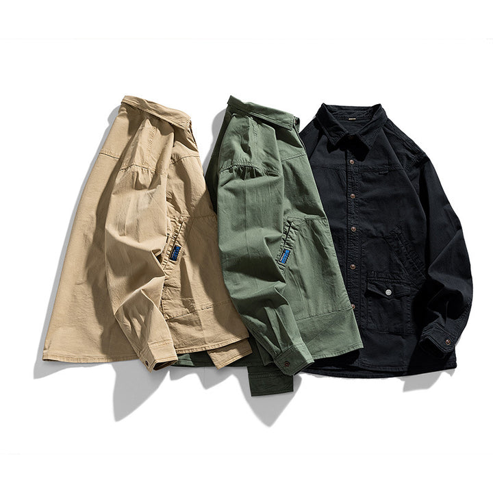 Herren Utility-Overshirt aus robustem Baumwoll-Twill mit Mehrfachtaschen Drune