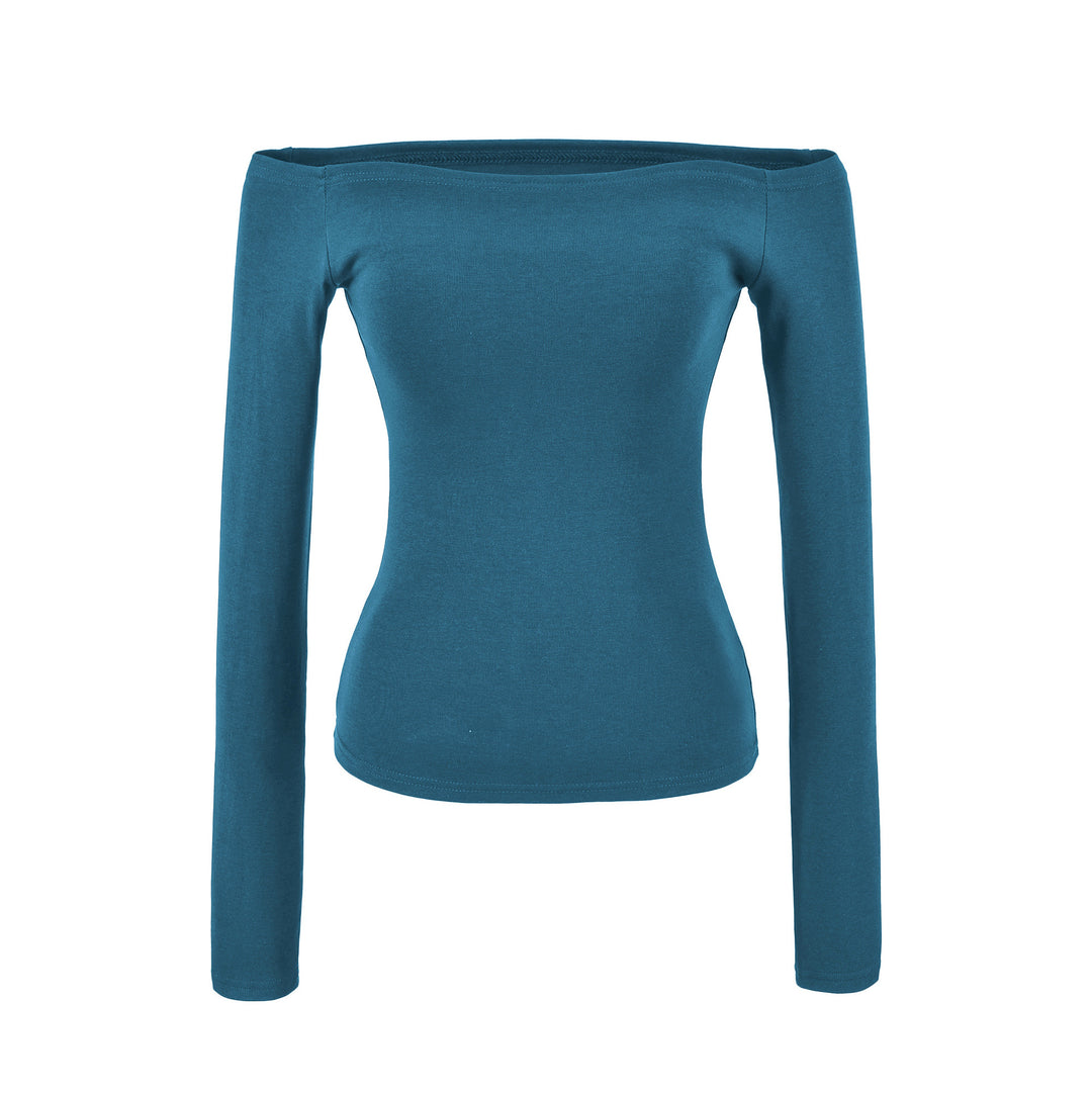Damen Enganliegendes Off-Shoulder Longsleeve aus Stretch-Jersey Drune