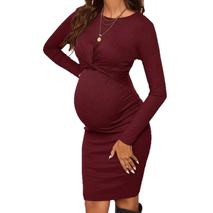 Damen Umstands-Minikleid mit elegantem Wickeldetail Drune