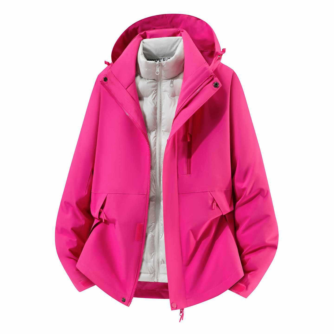 Herren Wasserfeste dreiteilige Winterjacke mit abnehmbarer Daunen-Innenjacke und Kapuze Drune