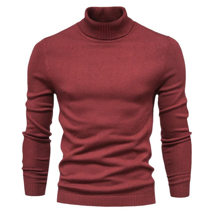 Herren nan schmal geschnittener Rollkragenpullover aus Merino-Baumwollmix mit hohem Kragen Drune