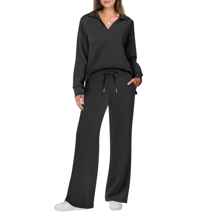 Damen lässiges Sweatshirt und Hose Set Drune