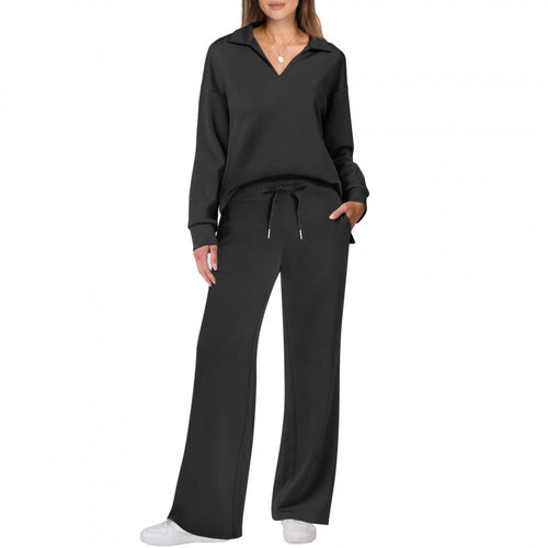 Damen lässiges Sweatshirt und Hose Set Drune