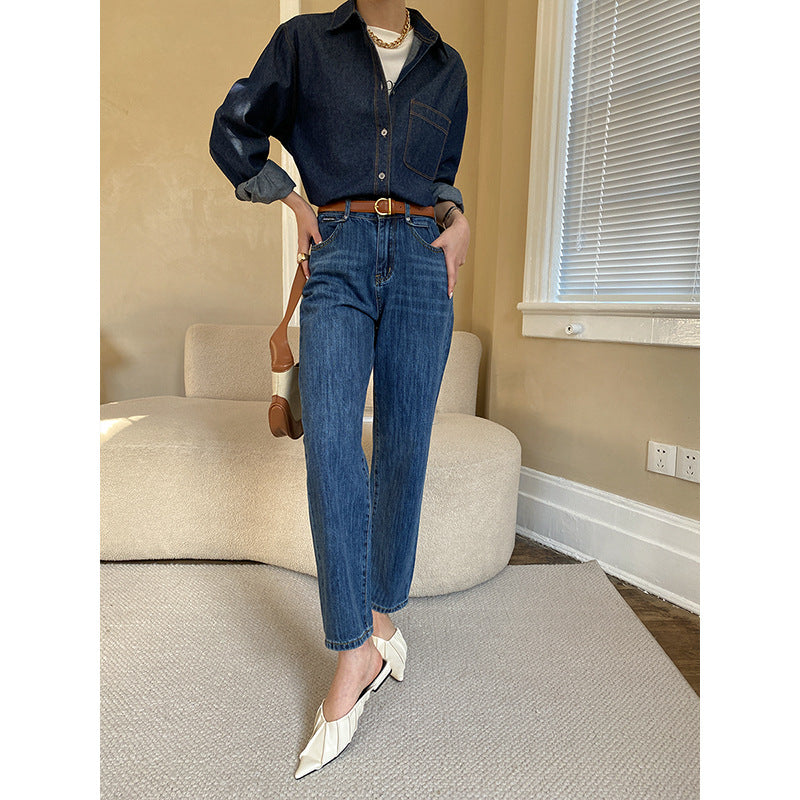 Damen lässige Denim-Überjacke Drune