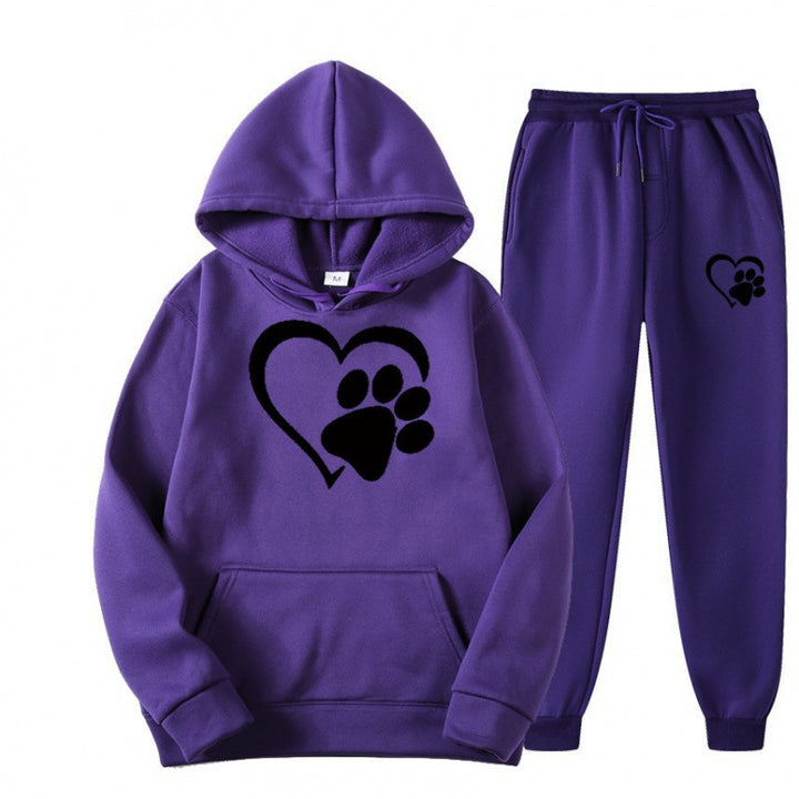 Damen Kuscheliger Hoodie und Jogginghose Set Drune