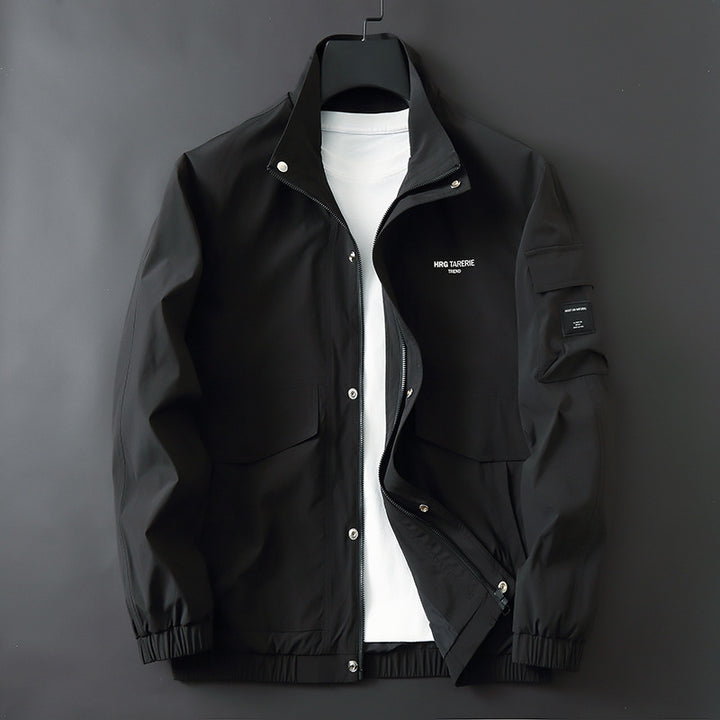 Herren Funktionale Fieldjacke mit Stehkragen, Armtasche und Pattentaschen Drune
