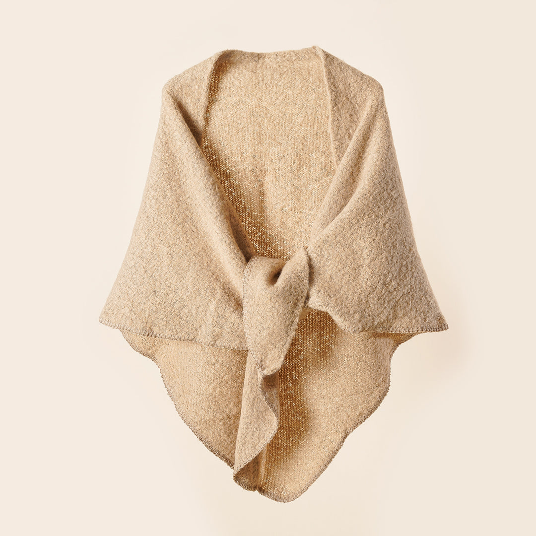 Damen Kuscheliger Wickelponcho mit modernen Fransen und elegantem Design Drune