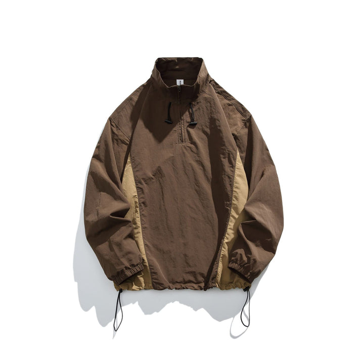 Herren leichter Nylon-Anorak mit Halbreißverschluss, Kordelzugsaum und Raglanärmeln Drune