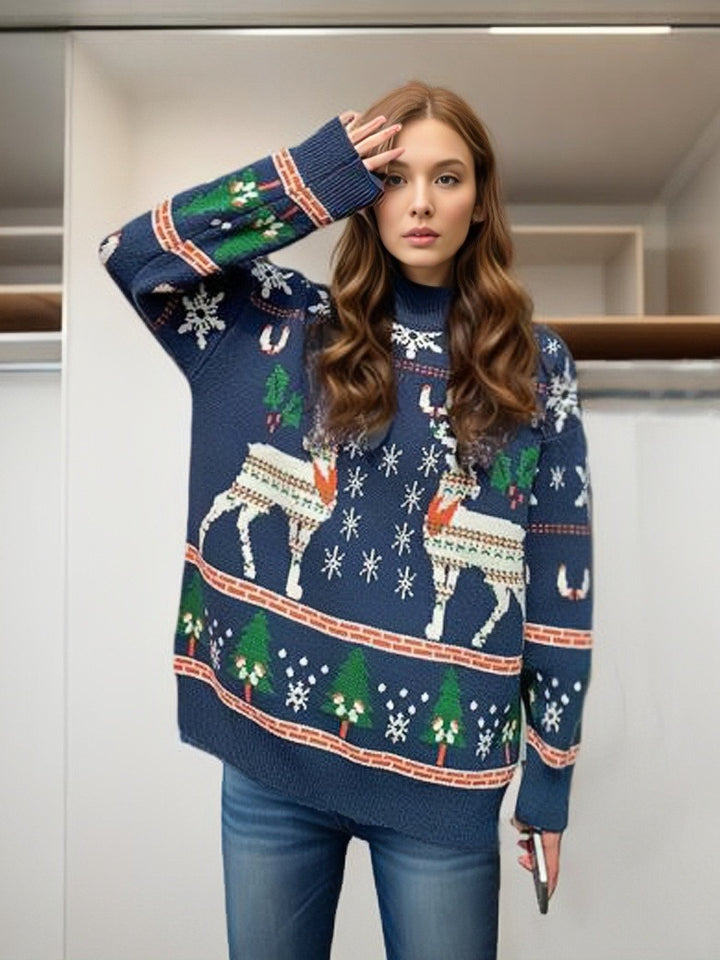 Damen Weihnachtspullover mit festlichem Motiv aus hochwertiger Baumwolle Drune