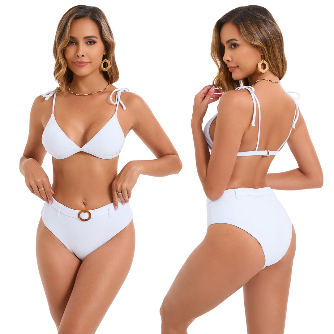 Damen Triangel-Bikini mit eleganter Schnürung und trendigem Ringverschluss Drune