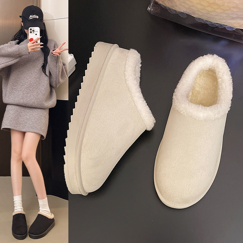 Damen Gefütterte Mule-Hausschuhe mit Kunstfellfutter und rutschfester Gummisohle Drune