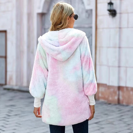 Damen weiche Kapuzenjacke aus kuscheligem Fleece mit Taschen Drune