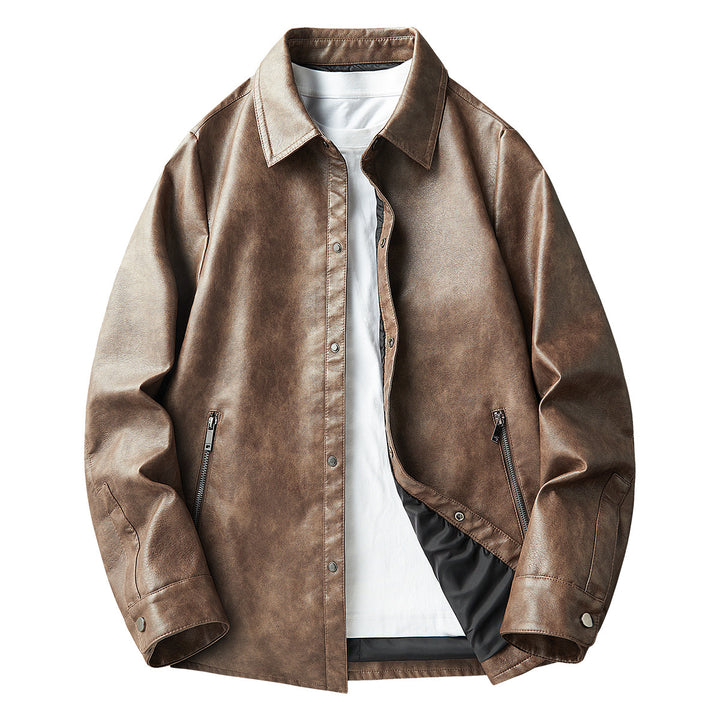 Herren Modische Lederjacke Drune 1787797546