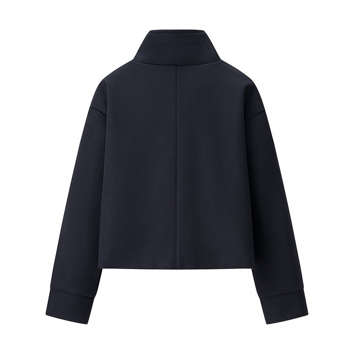 Damen modische Jacke mit stylischem Stehkragen und eleganten Knopfdetails Drune
