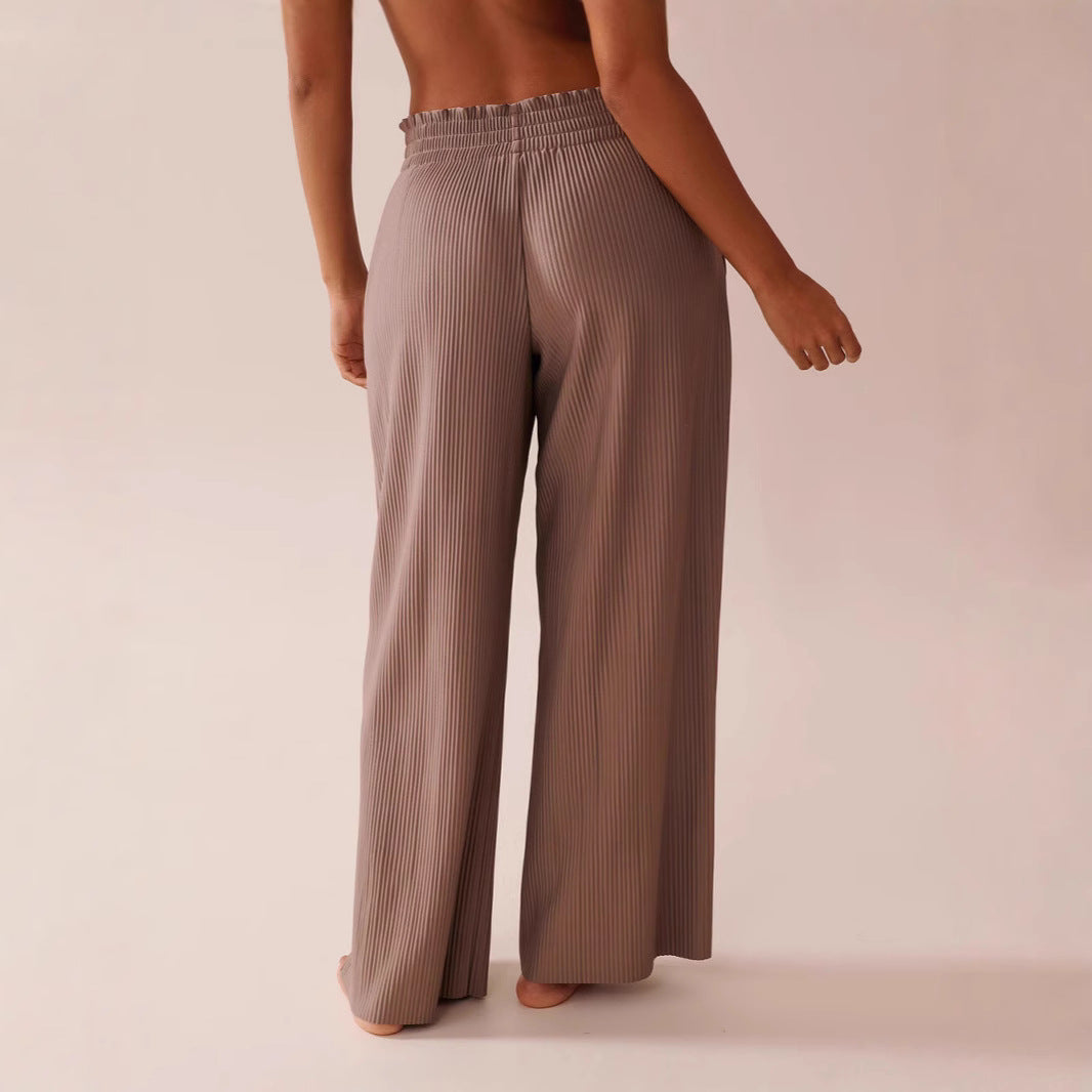 Damen elegante Plissierte Freizeithose Drune