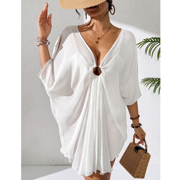 Damen Kaftan mit tiefem V-Ausschnitt und zurückgezogenem Design Drune