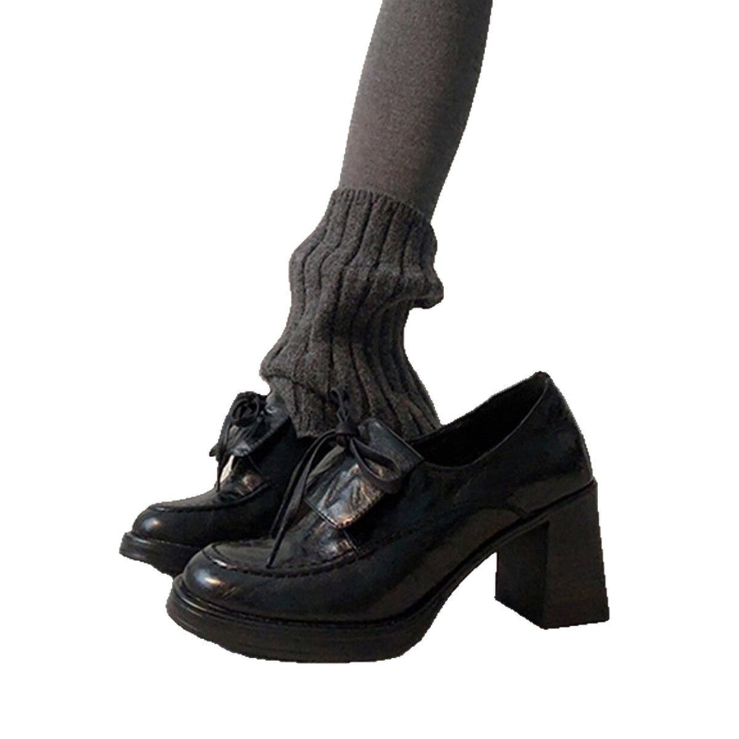 Damen elegante Schnürschuhe mit Blockabsatz Drune