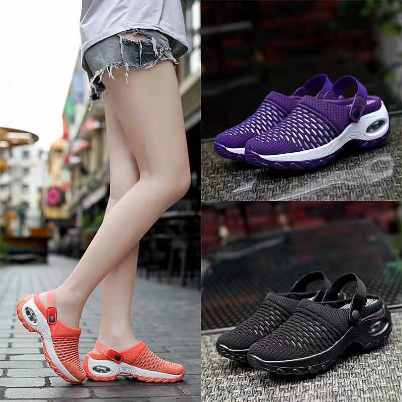 Damen Atmungsaktive Strick-Clogs mit verstellbarem Fersenriemen und stoßdämpfender Komfortsohle Drune