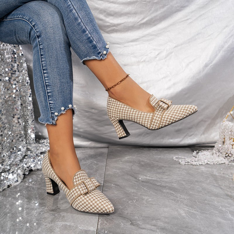 Damen elegante Pumps mit modischer Kettenschnalle Drune