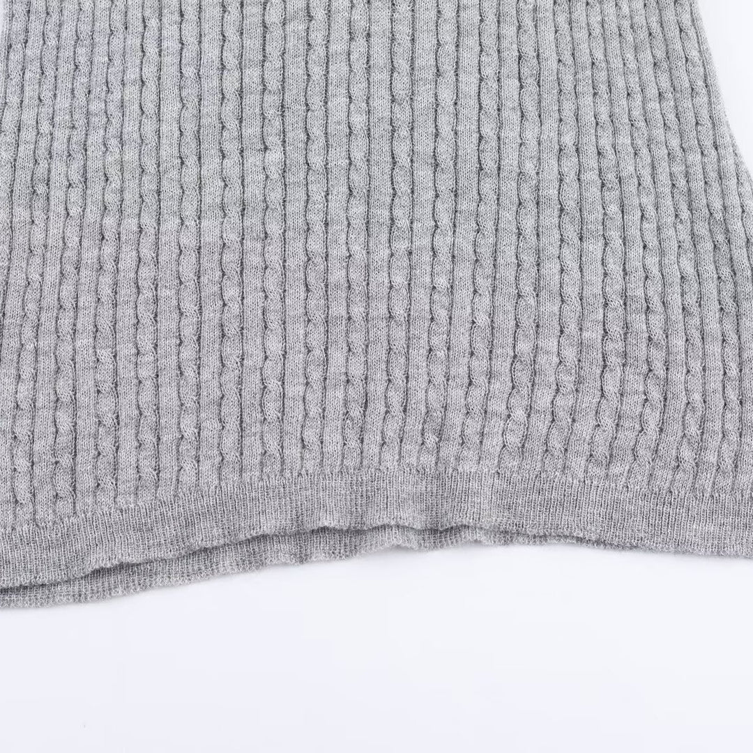 Damen Langarmshirt mit strukturiertem Rippdesign und Knopfdetails Drune