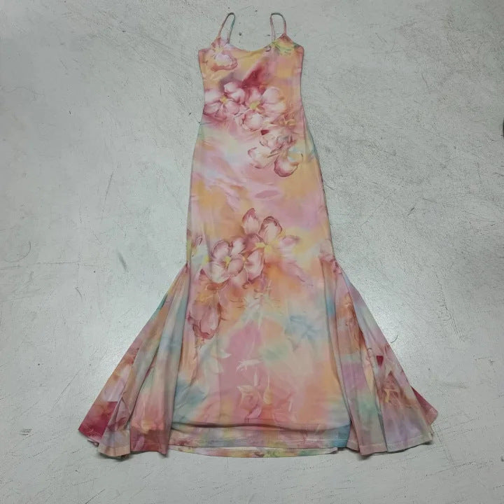 Damen Maxikleid mit floralen Akzenten und raffiniertem Schnitt Drune