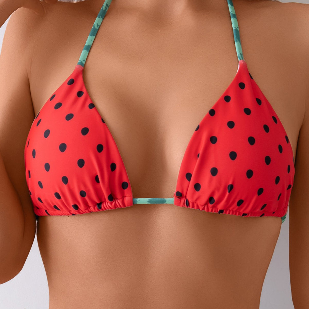 Damen Triangel-Bikini-Set mit auffälligem Fruchtdesign Drune
