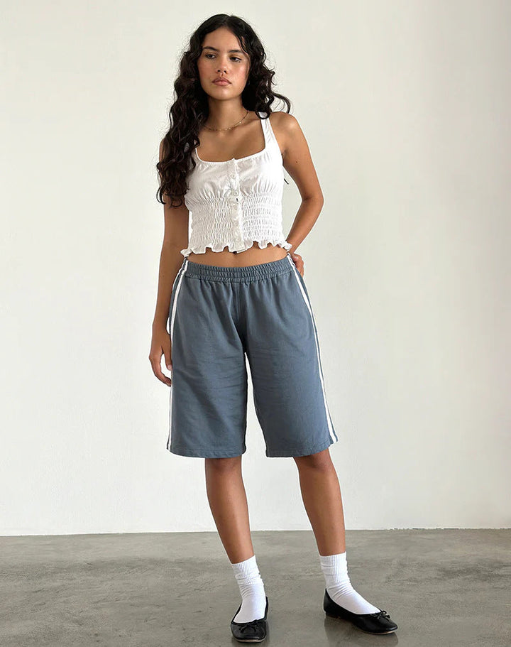Damen lässige Sport-Bermudashorts mit seitlichen Streifen Drune