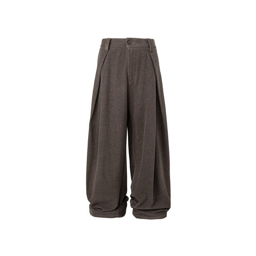Damen Weite Palazzo-Hose mit hoher Taille, Kellerfalten und umgeschlagenem Saum Drune