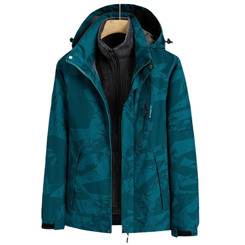 Herren Wasserabweisende Outdoor-Jacke mit integrierter Fleece-Innenjacke Drune