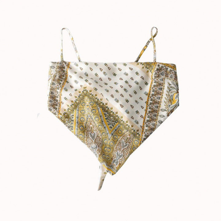 Femme Artistic Bandana Stil Crop Top Drune