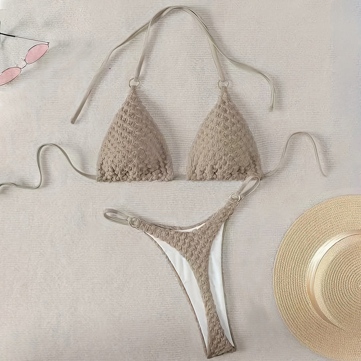 Damen Triangel-Bikini mit geflochtener Struktur Drune