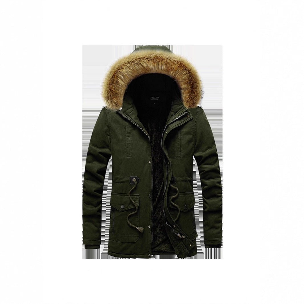 Herren Thermo-Parka mit Kunstfellkapuze und Teddyfutter Drune