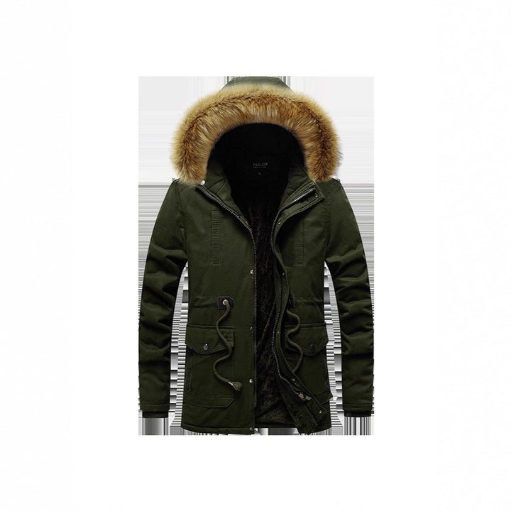 Herren Thermo-Parka mit Kunstfellkapuze und Teddyfutter Drune