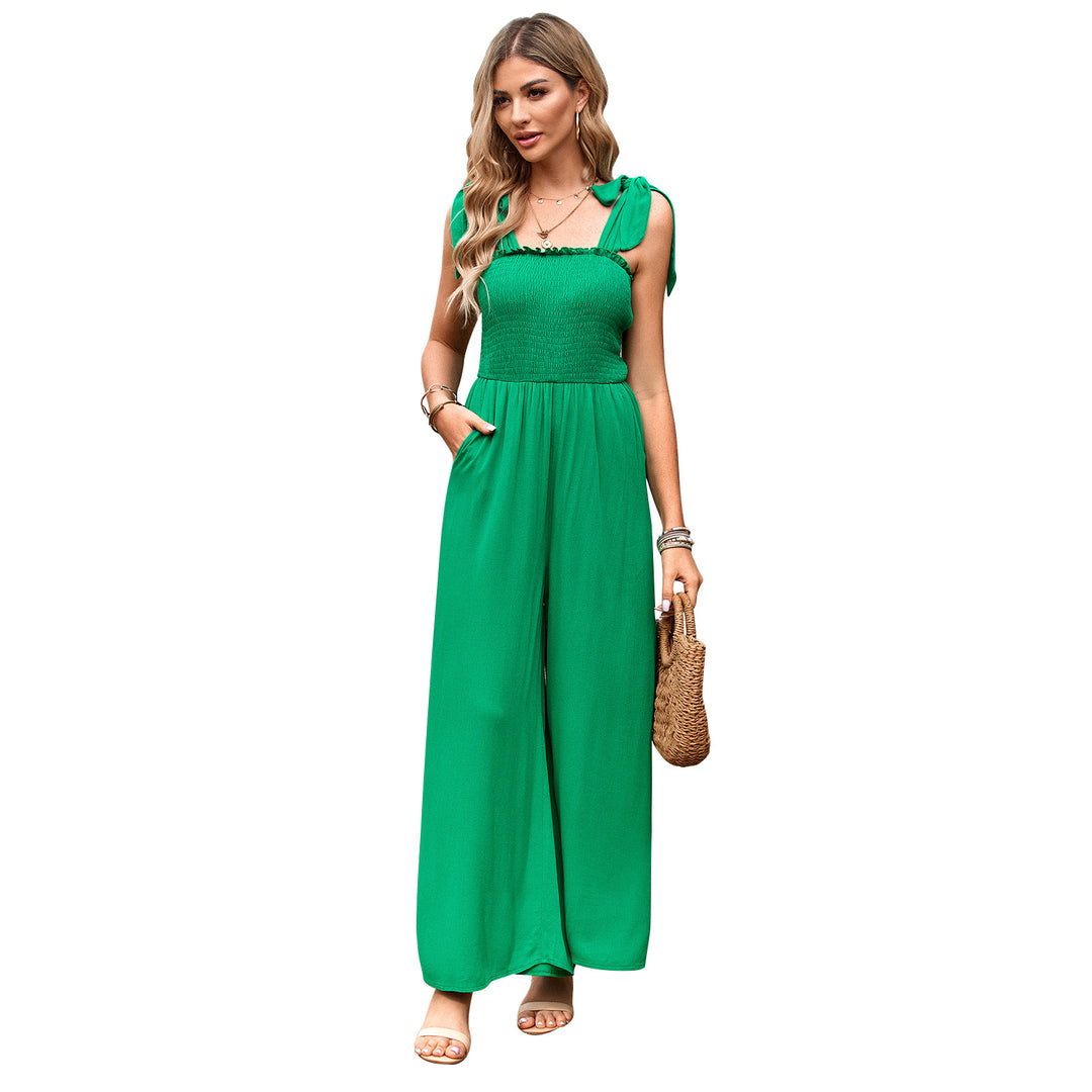 Damen Lässiger Maxijumpsuit mit Rüschen-Details und praktischen Taschen Drune