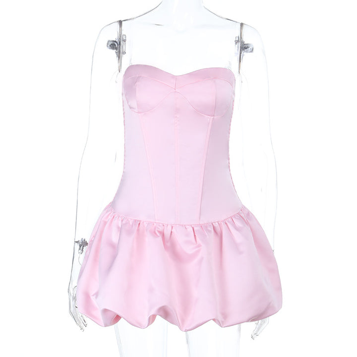 Damen romantisches Bustierkleid mit rüschigem Rock Drune