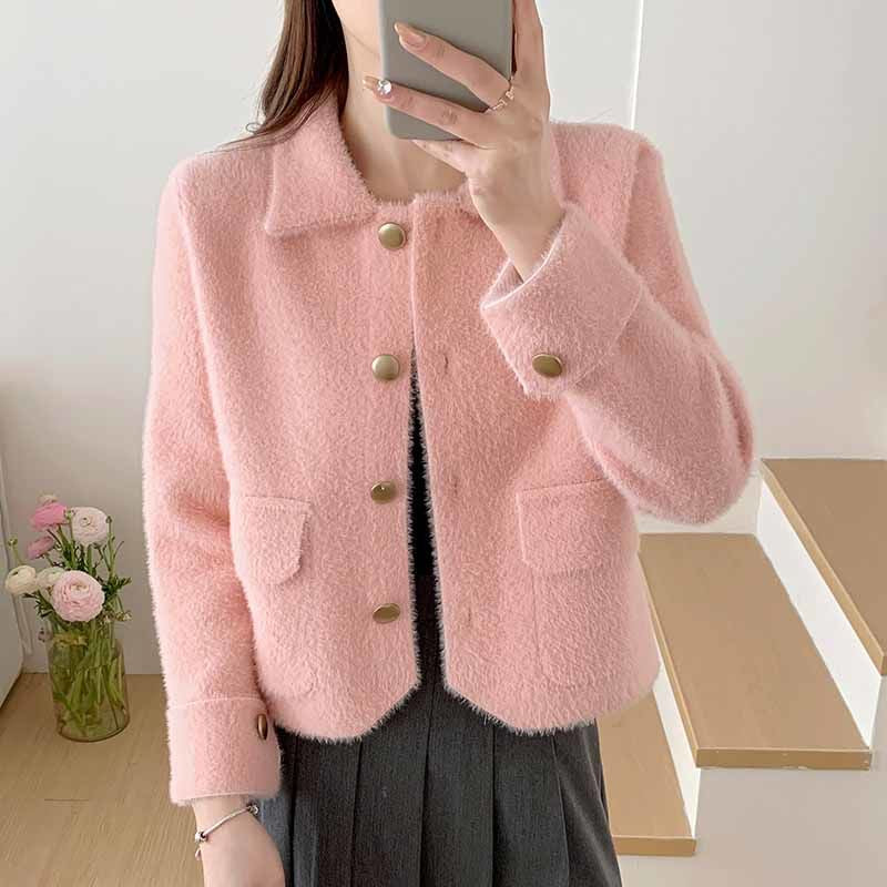Damen elegante und kuschelige Kurzjacke Drune