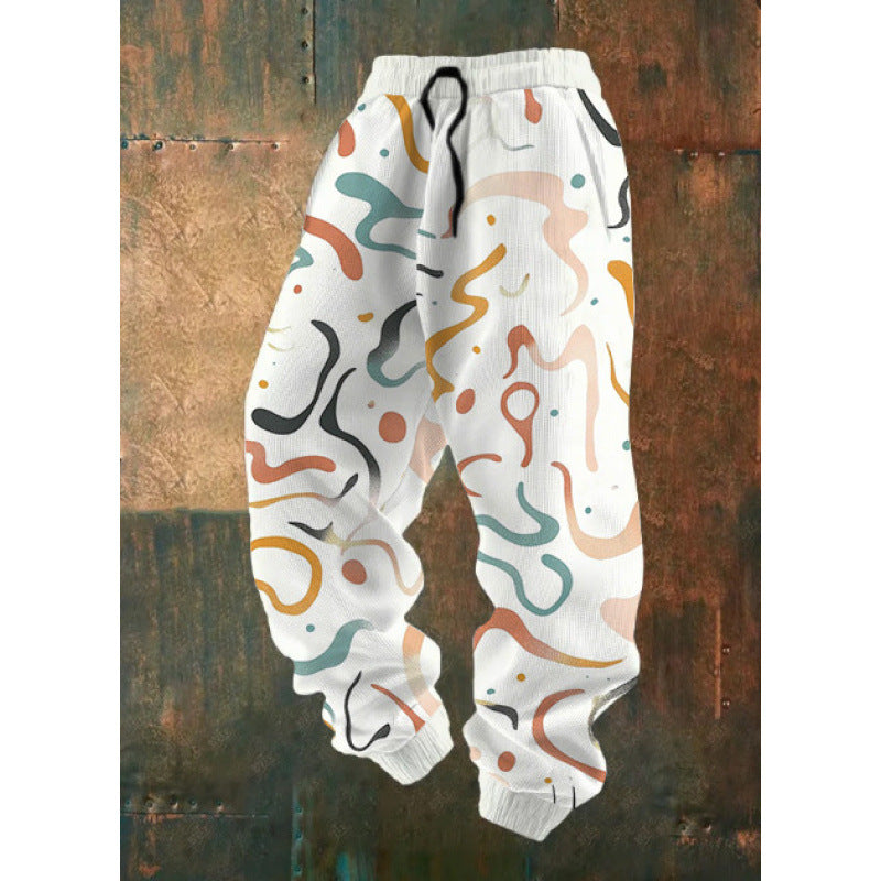 Damen Bequeme Freizeithose mit kreativem Druck Drune