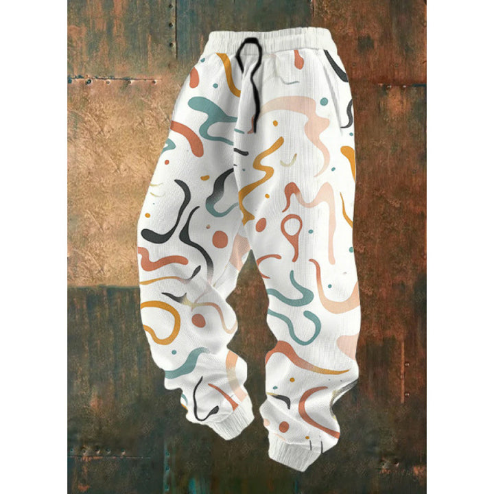Damen Bequeme Freizeithose mit kreativem Druck Drune
