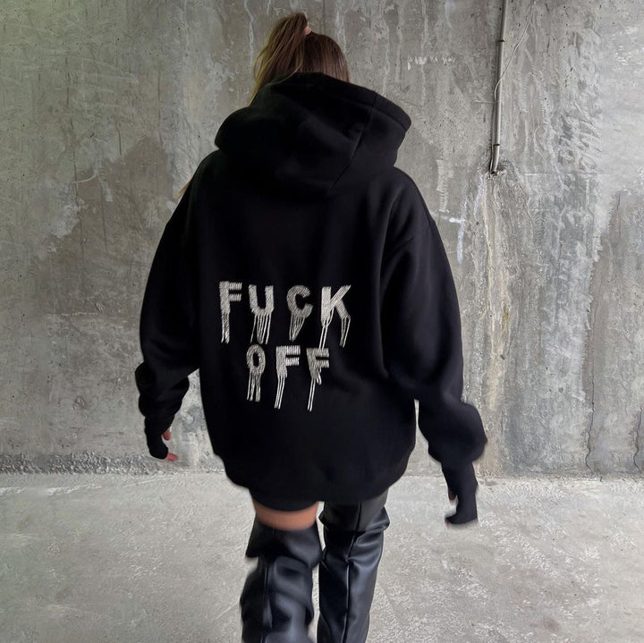 Damen Urbaner Kapuzenpullover mit auffälligem Statement-Design Drune
