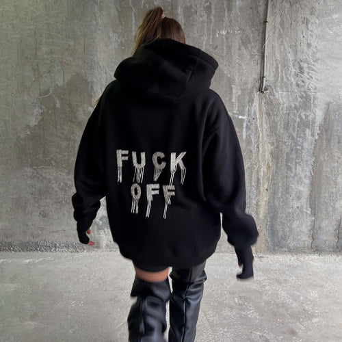 Damen Urbaner Kapuzenpullover mit auffälligem Statement-Design Drune